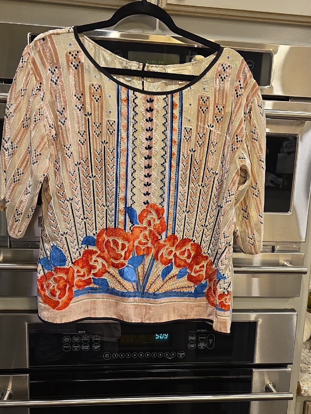 Anthropologie Moulinette Soeurs Velvet Lurex Top